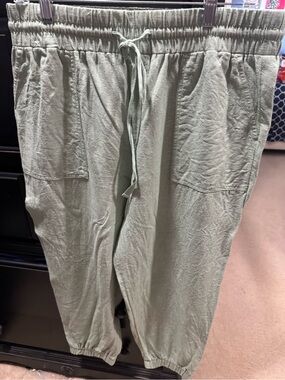 Loft women’s Drawstring Elastic Waist Casual Pants - Sage Green